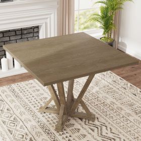 Modern Farmhouse Square Counter Table 45inch Solid Wood Rubberwood Antique Finishing Rustic Look Distressed Look Wire Brushed for 4 seaters 36inc