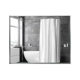 48x30inch Wall Mounted Bevel Wall Mirror For Bathroom Silver Metal Frame Decorative Rectangular Home Decor Corner Hangs Farmhouse Mirror(Horizont