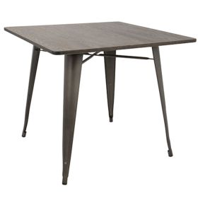 Oregon 36" Industrial-Farmhouse Dining Table in Antique and Espresso by LumiSource