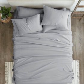 Grey 6 Piece Wrinkle Resistant Microfiber Polyester Sheet Set (size: twin xl)