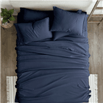 Blue 6-Piece Soft Wrinkle Resistant Microfiber/Polyester Sheet Set (size: full)
