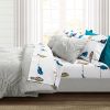Teal Yellow White Floral Birds on Wire Soft Polyester 6 Piece Sheet Set
