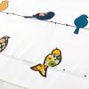 Teal Yellow White Floral Birds on Wire Soft Polyester 6 Piece Sheet Set