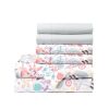 Pink Grey White Teal Floral Fox Birds Soft Polyester 6 Piece Sheet Set