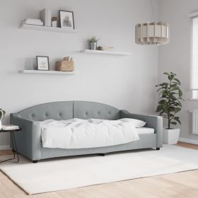 Day Bed without Mattress Light Gray 39.4"x74.8" Fabric (Color: Gray)
